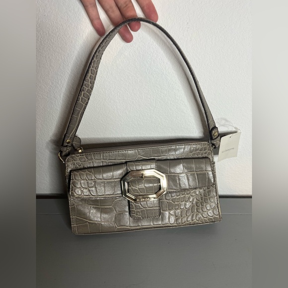 Liz Claiborne NWT VTG Y2K ChunkyBuckle Faux Crocodile Skin Embossed Micro Bag - Picture 1 of 16